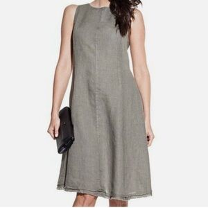 NWT! Piazza Del Tempio 100% Linen Sleeveless A-Line Dress in Natural